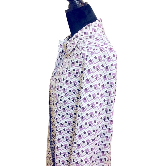 🌦️Loft Purple, tan and white Trench Coat Sz. L - Picture 4 of 8